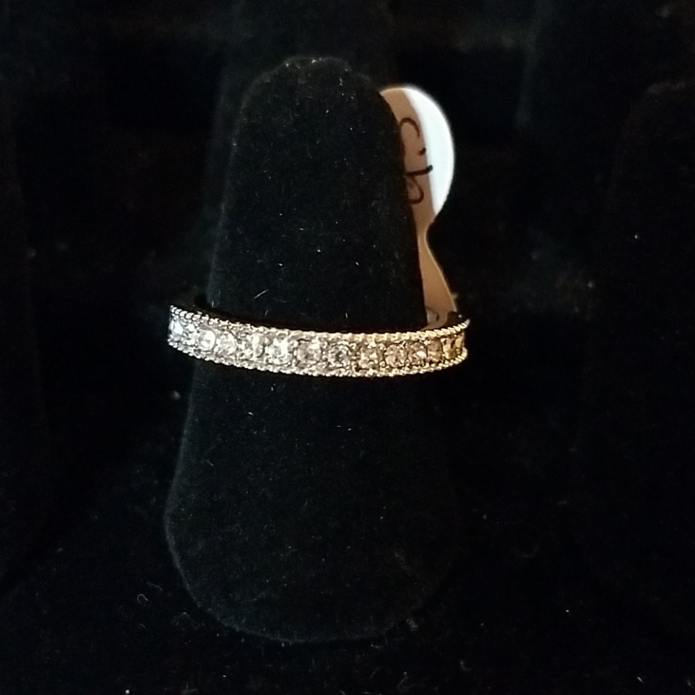 Rhinestone Faux Diamond Ring Band